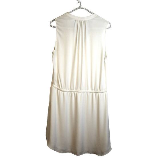 Aritzia t. babaton 100% Silk Cream Mini Dress with Tie Waist Size M - Picture 4 of 5